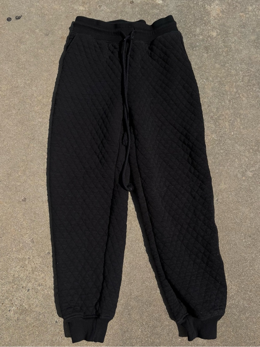 Time and Tru Black Quilted Joggers